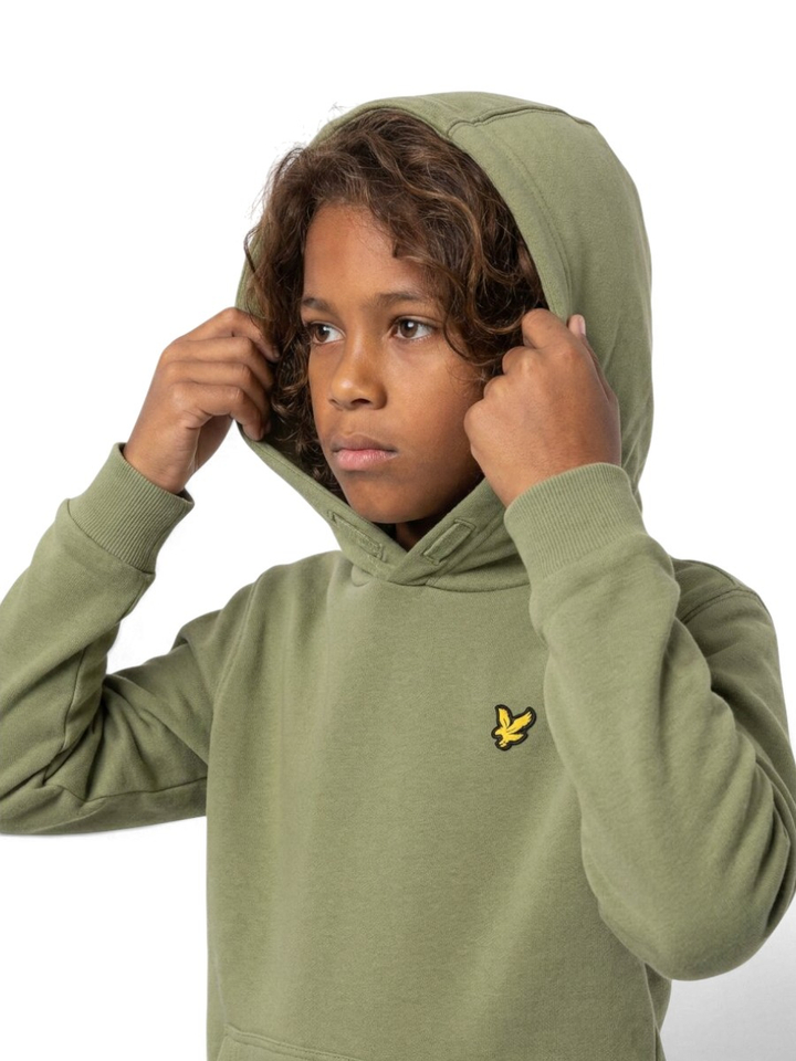 Kaki groene sweater met kap Lyle&Scott