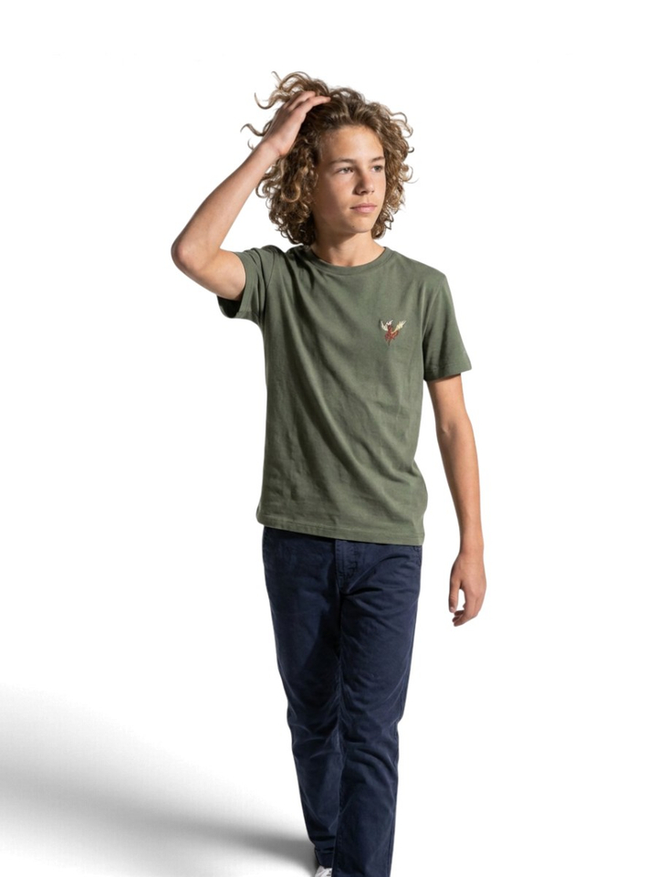 Kaki groene katoenen T-shirt Antwrp