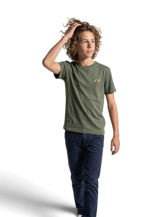 Kaki groene katoenen T-shirt Antwrp