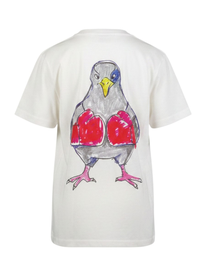 Witte t-shirt met rugprint Antwrp