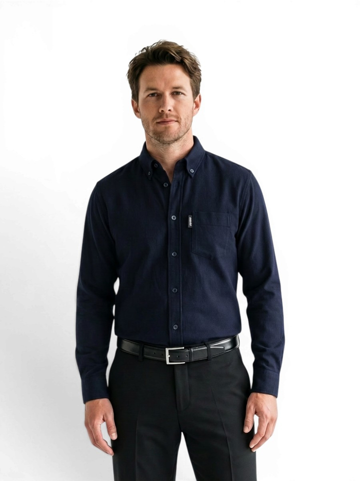Donkerblauw katoenen hemd Antwrp