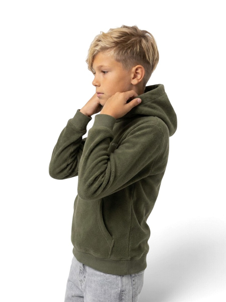 Donkergroene sweater met kap Antwrp 