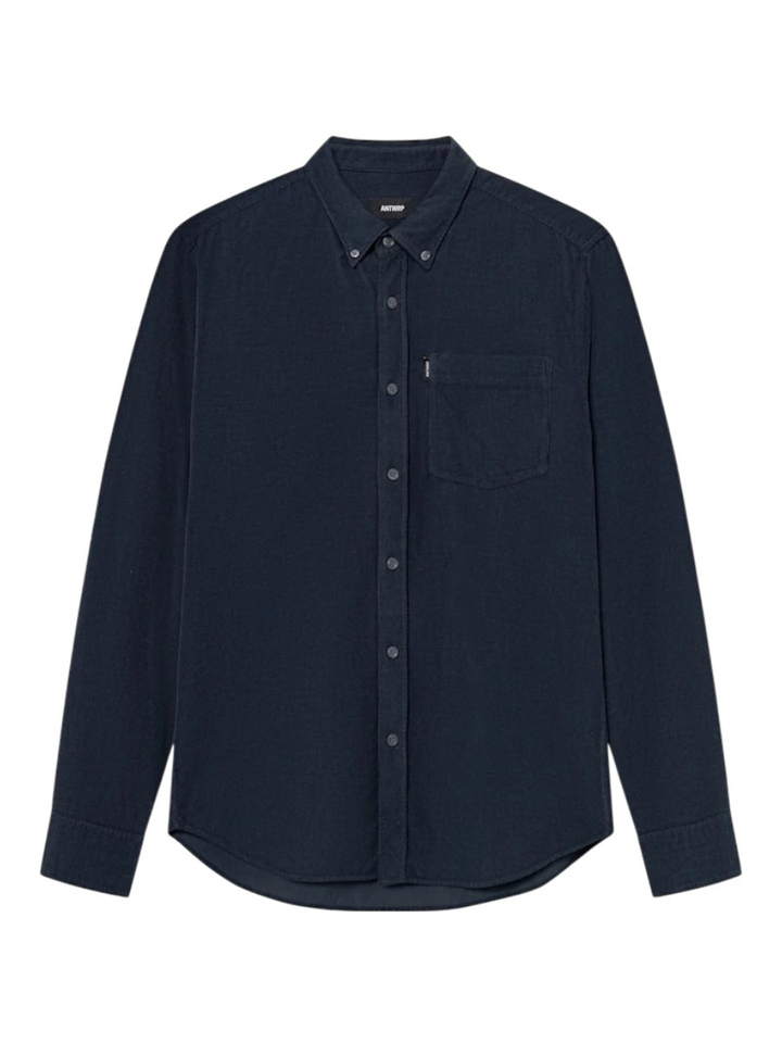 Donkerblauw ribfluwelen hemd ANTWRP