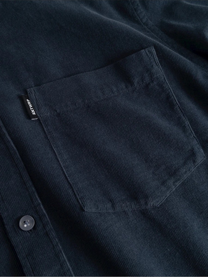 Donkerblauw ribfluwelen hemd ANTWRP