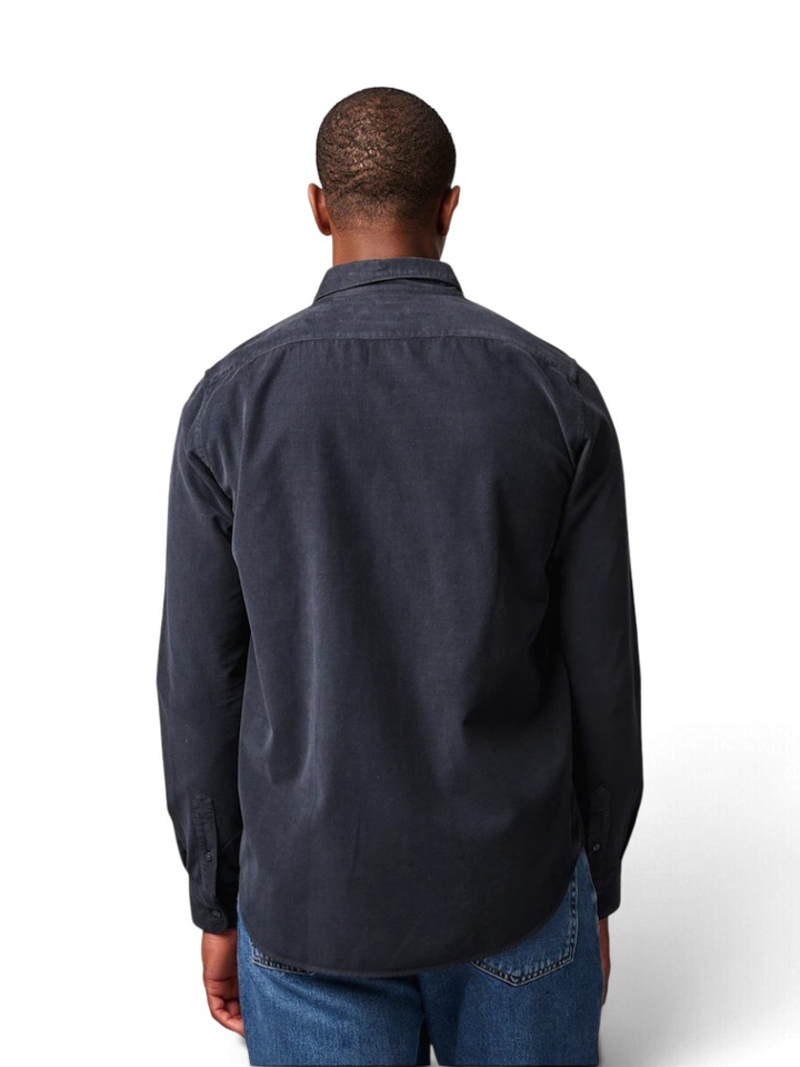 Donkerblauw ribfluwelen hemd ANTWRP