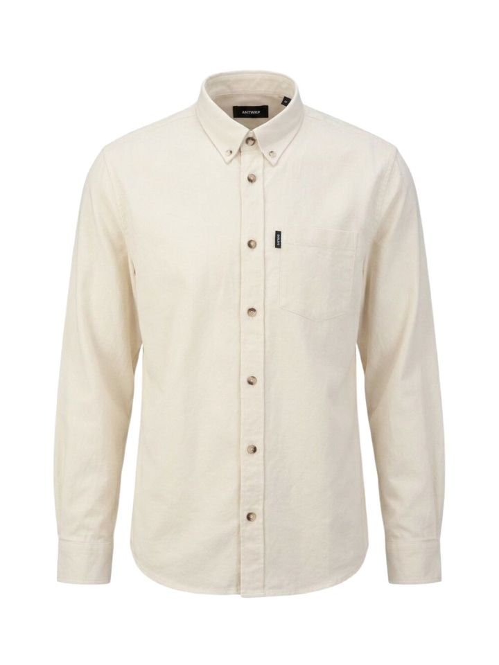 Ecru Clay katoenen hemd (regular fit) met lange mouwen 