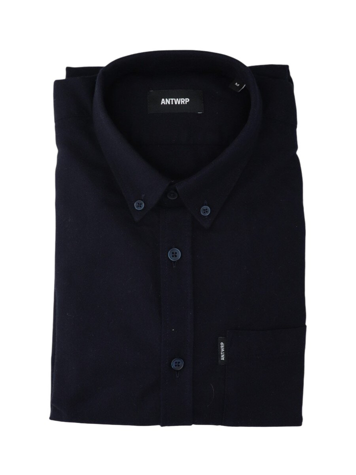 Inkt blauw katoenen hemd (regular fit) met lange mouwen Antwrp