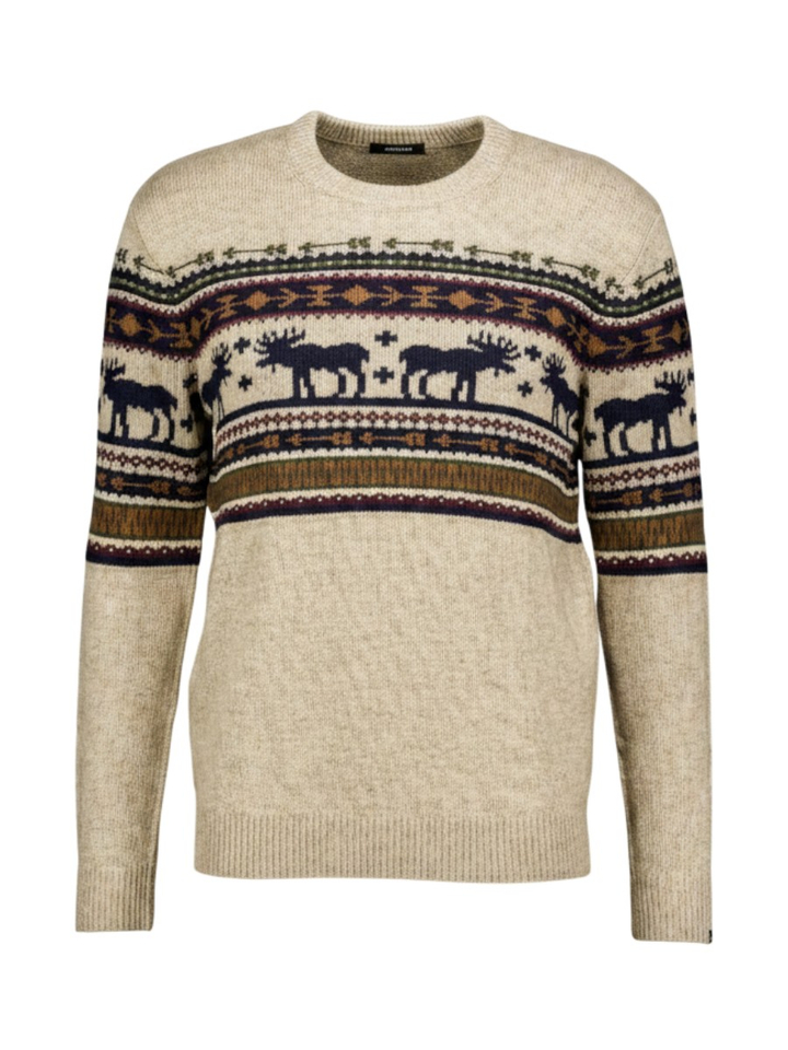 Beige trui met tekening op de borst Antwrp