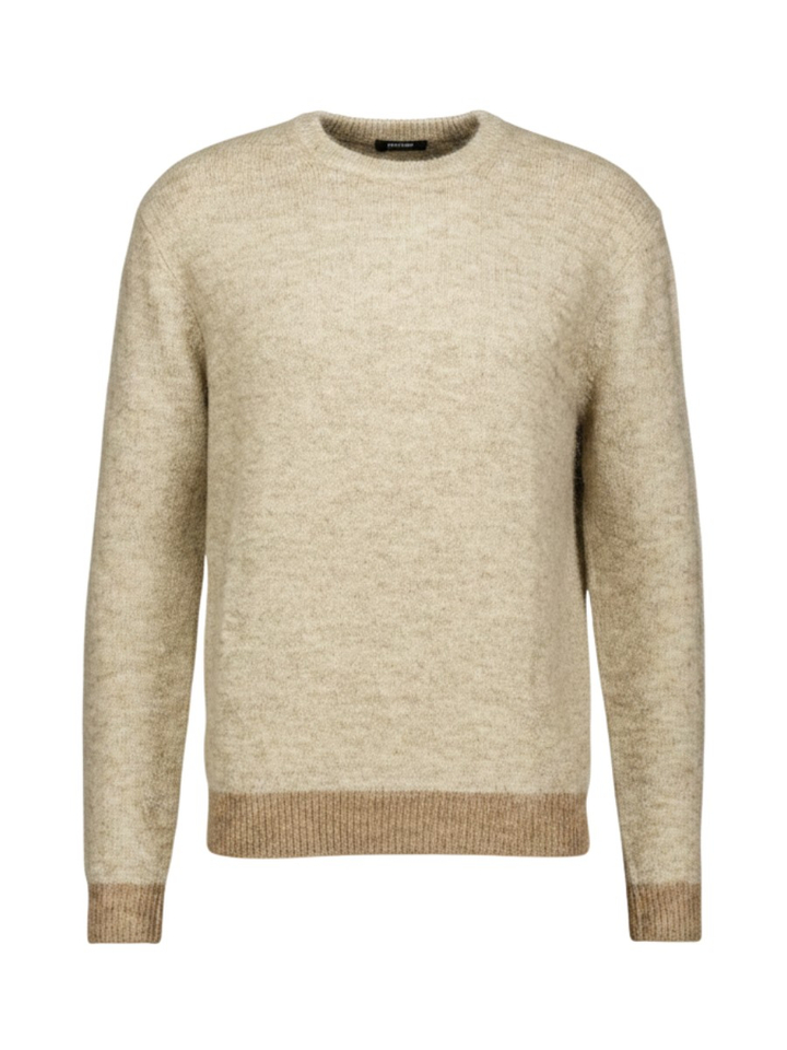 Beige trui met boord detail Antwrp