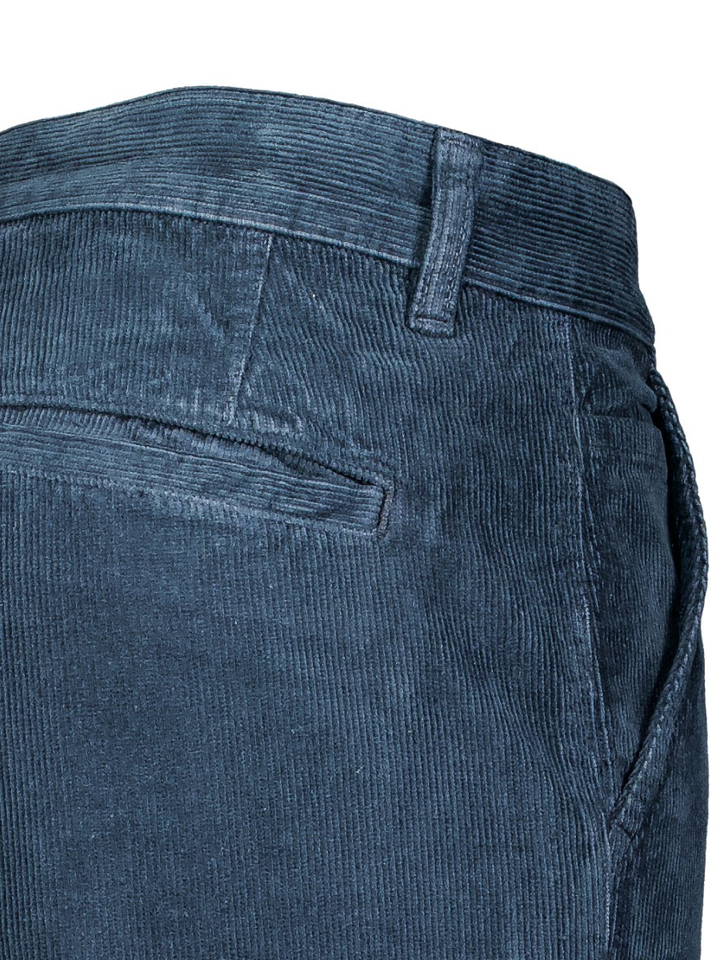 Donkerblauwe broek in ribfluweel New Scott Antwrp 