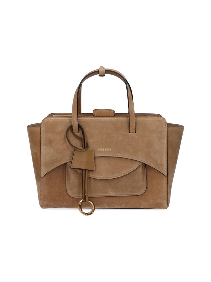 Suede camel handtas Flap M Hidesins