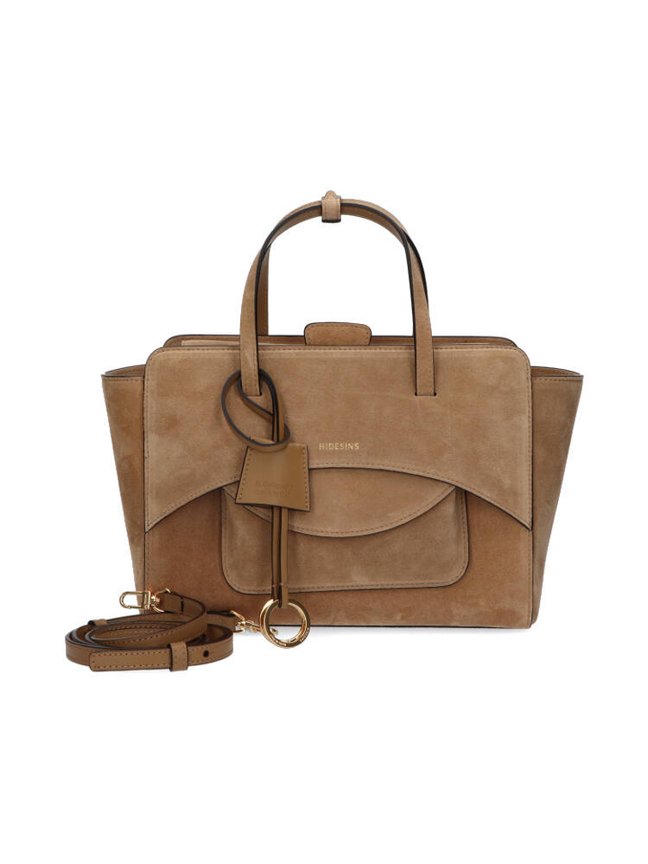 Suede camel handtas Flap M Hidesins