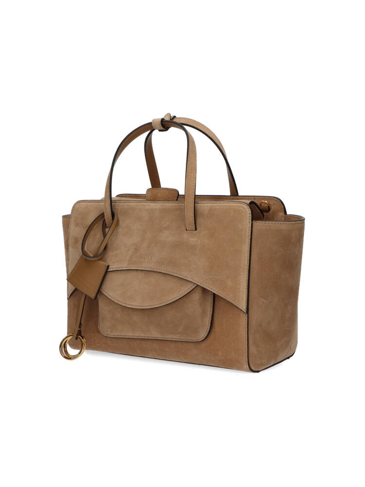 Suede camel handtas Flap M Hidesins