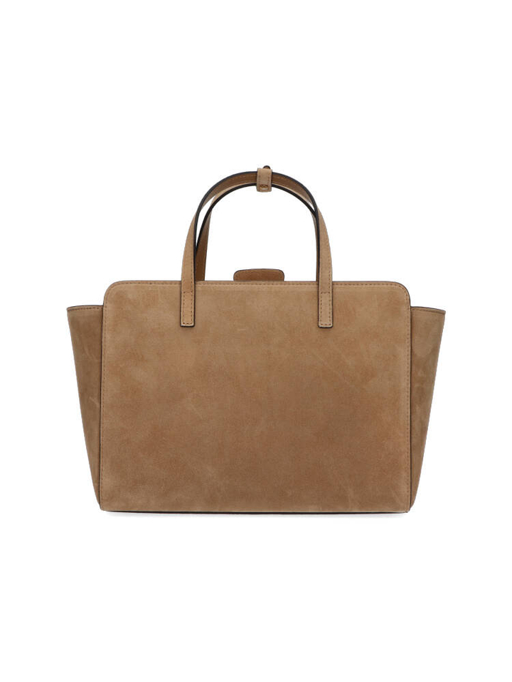 Suede camel handtas Flap M Hidesins