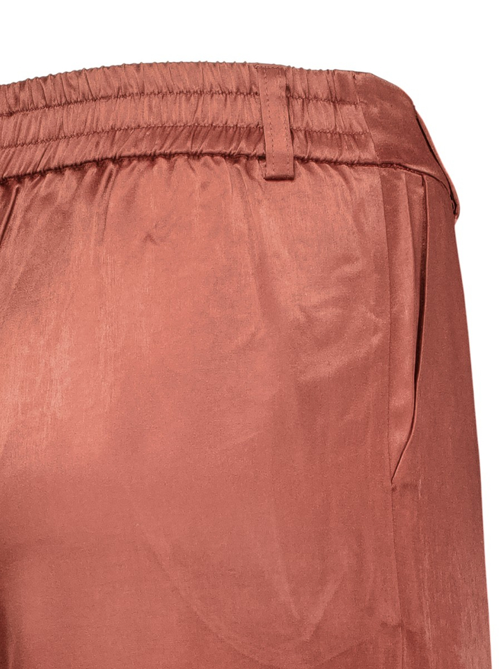 Roestkleurige wijde lange broek Lotak AC