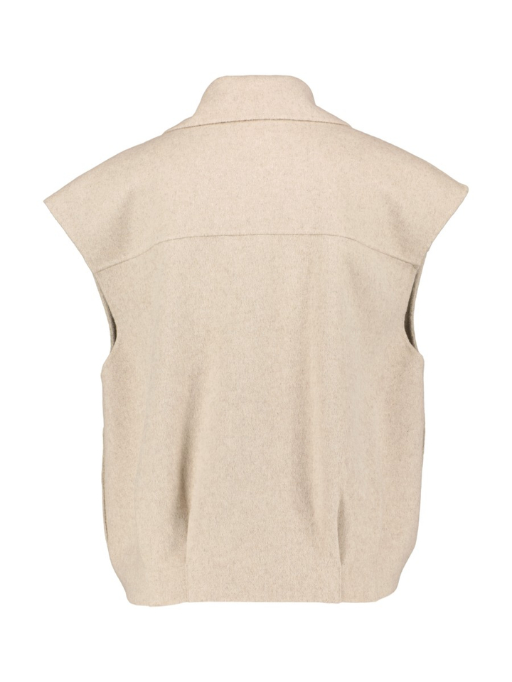 Taupe mouwloze wollen vest RONI Annelien Coorevits