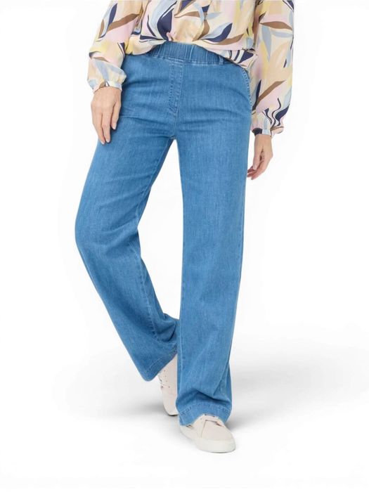 Blauwe flared fit jeans met elastiek Pam Flair Raphaela