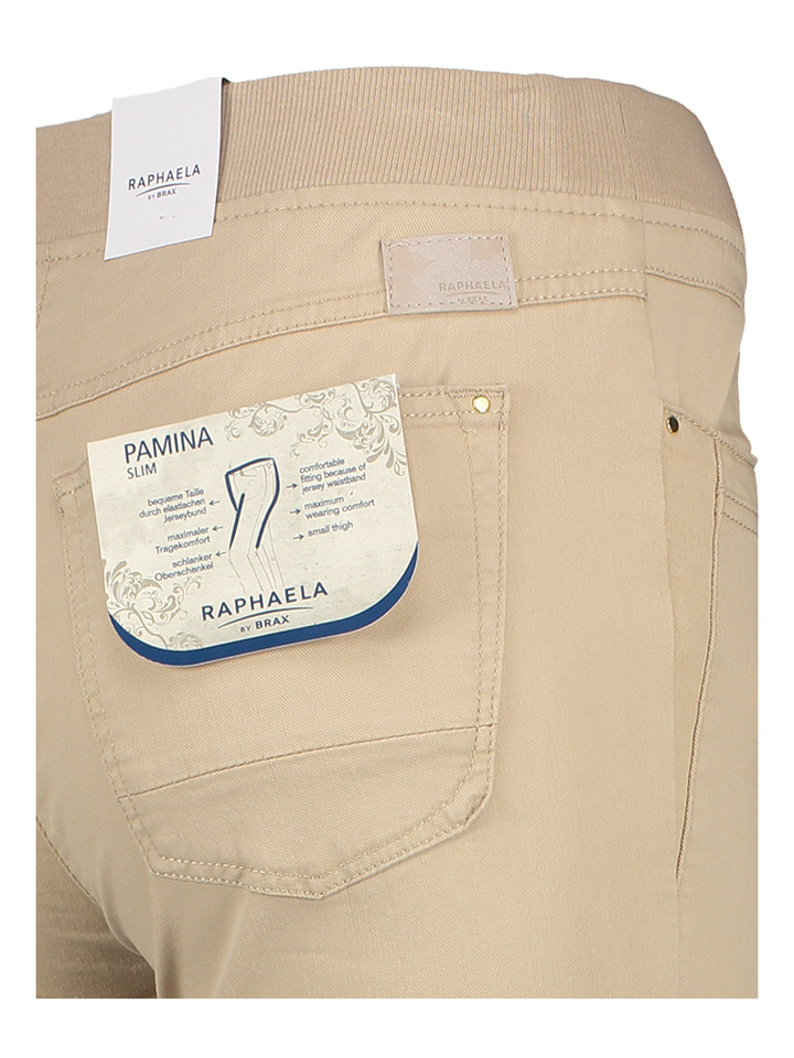 Beige broek met elastiek Pamina Raphaela 