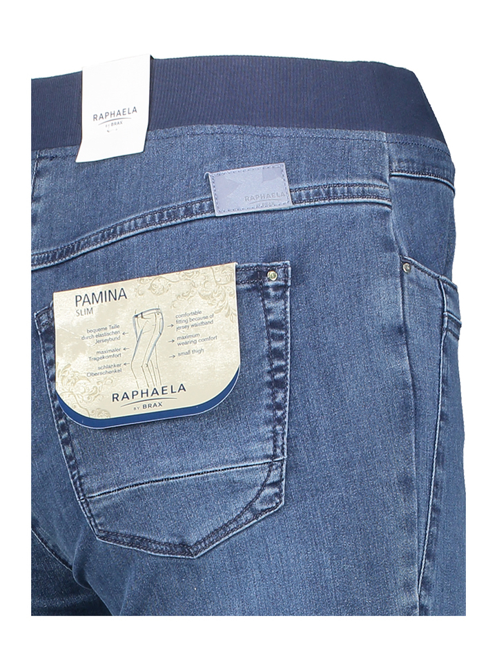 Donkerblauwe jeans met elastiek Pamina Raphaela 