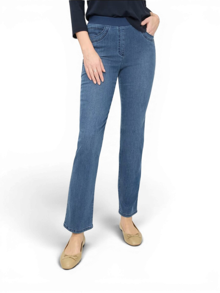 Donkerblauwe jeans met elastiek Pamina Raphaela