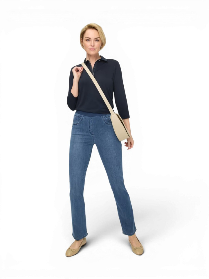 Donkerblauwe jeans met elastiek Pamina Raphaela