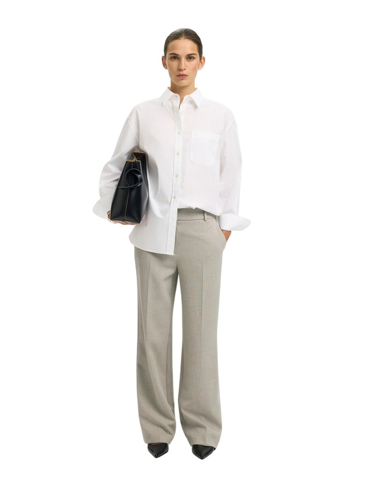 Beige losse broek Slwrita Selected Femme