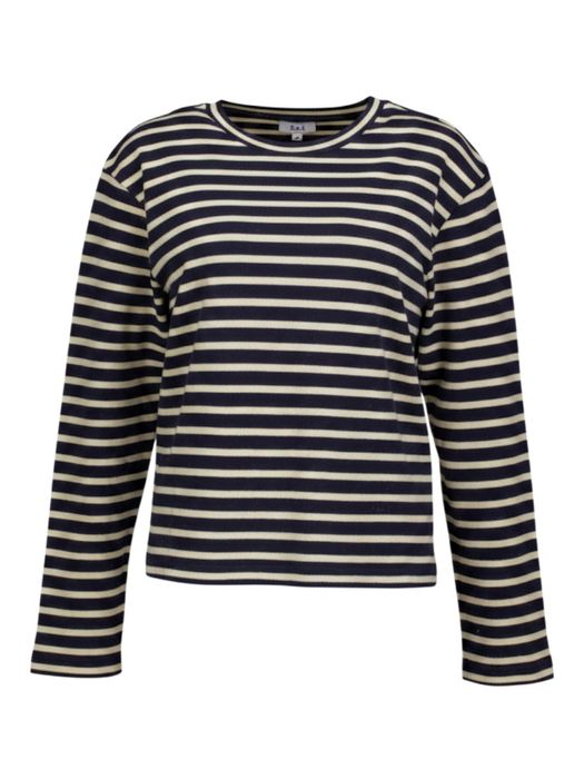 Blauwe gestreepte katoenen t-shirt met lange mouwen Nette Boii