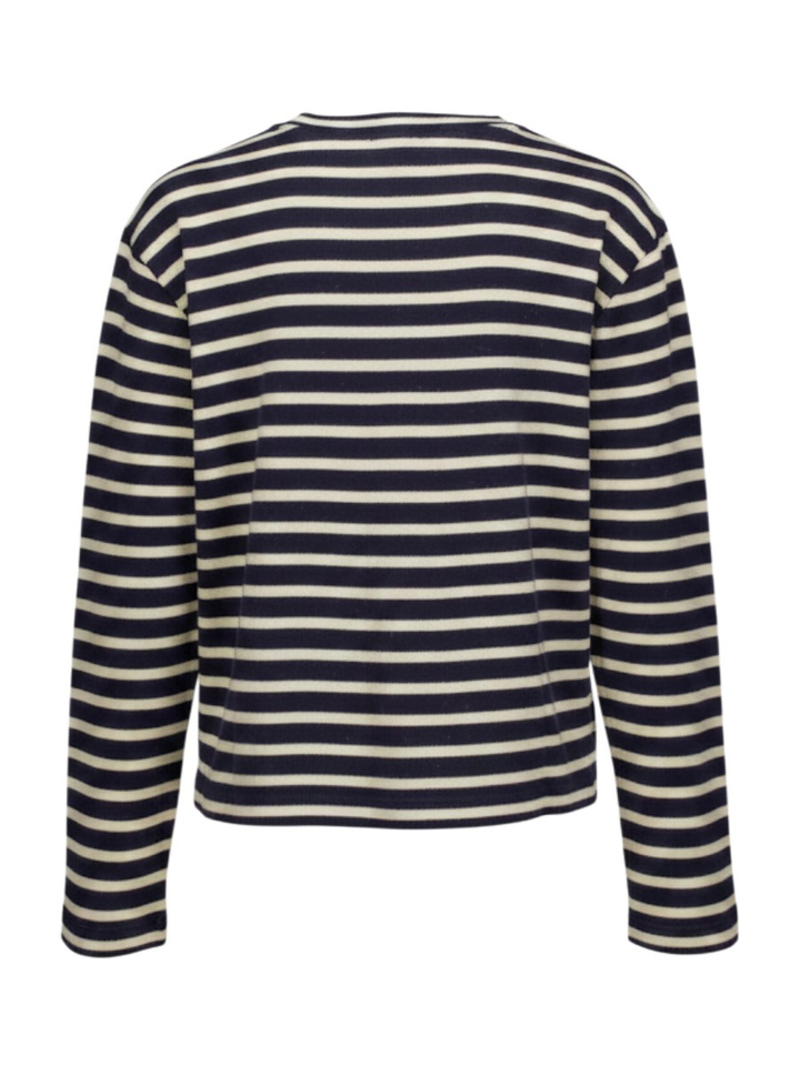 Blauwe gestreepte katoenen t-shirt met lange mouwen Nette Boii 