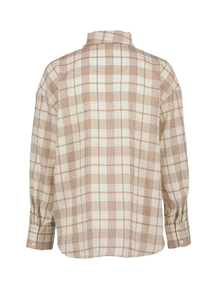Geruiten blouse met strikkraag Babette Numph