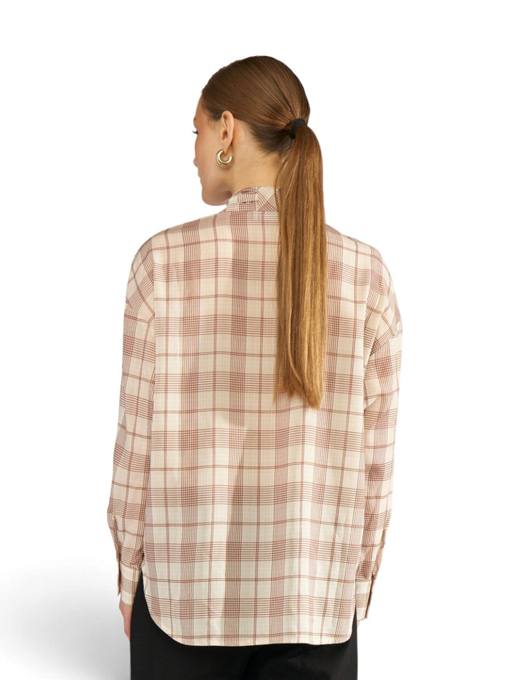 Geruiten blouse met strikkraag Babette Numph
