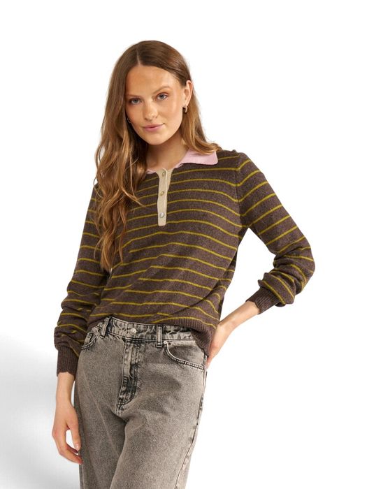 Bruine gestreepte trui Lucinda stripe Numph