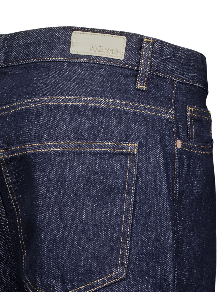 Donkerblauwe high rise barrel jeans Amsterdam Nümph