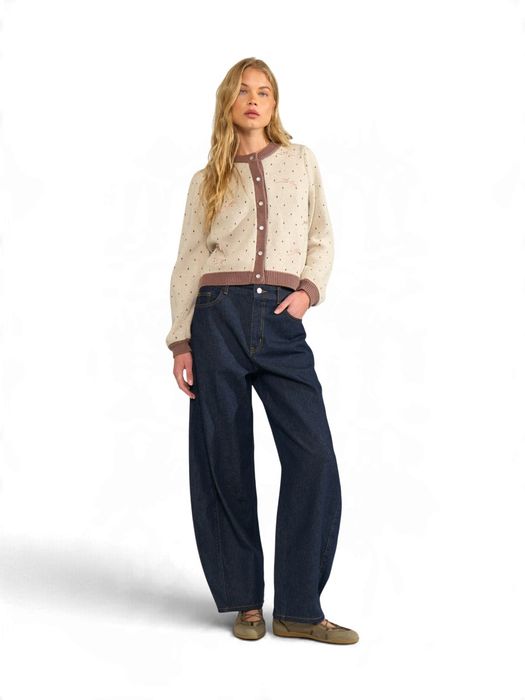 Donkerblauwe high rise barrel jeans Amsterdam Nümph