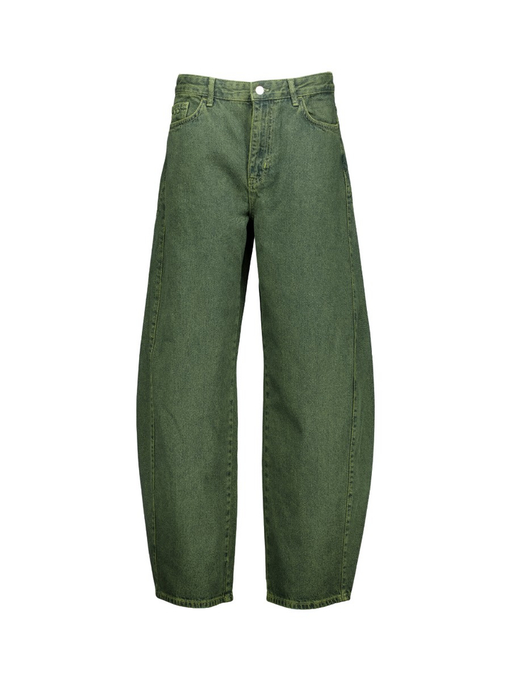Forest night green high rise barrel jeans Amsterdam Nümph
