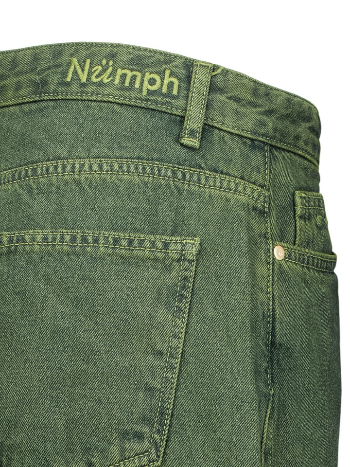 Forest night green high rise barrel jeans Amsterdam Nümph