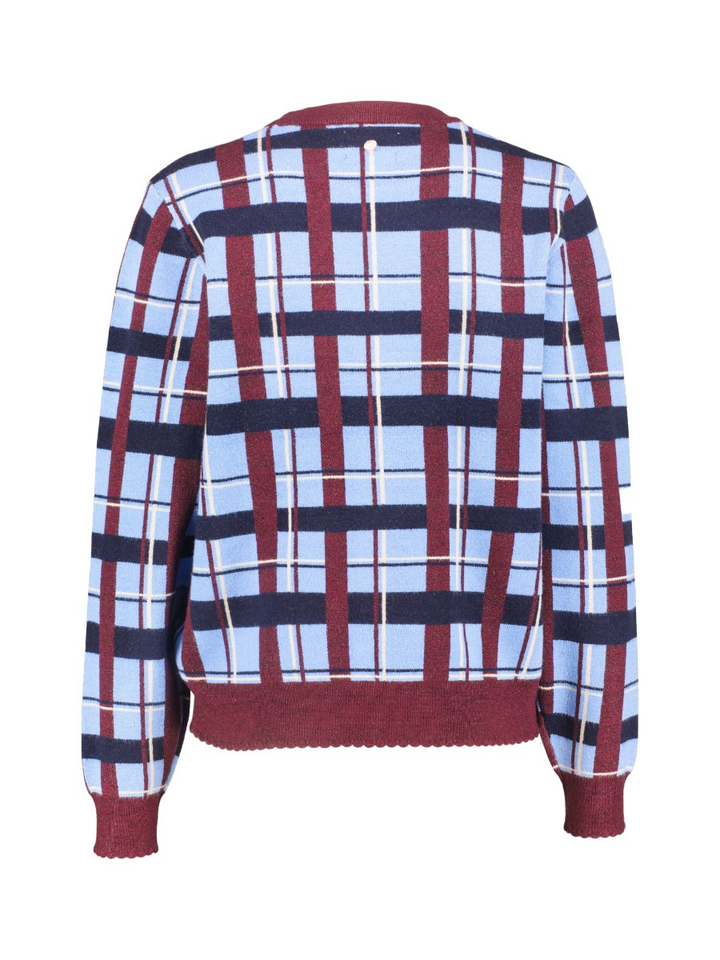 Meerkleurige geruite pull met ronde hals Sisla Numph