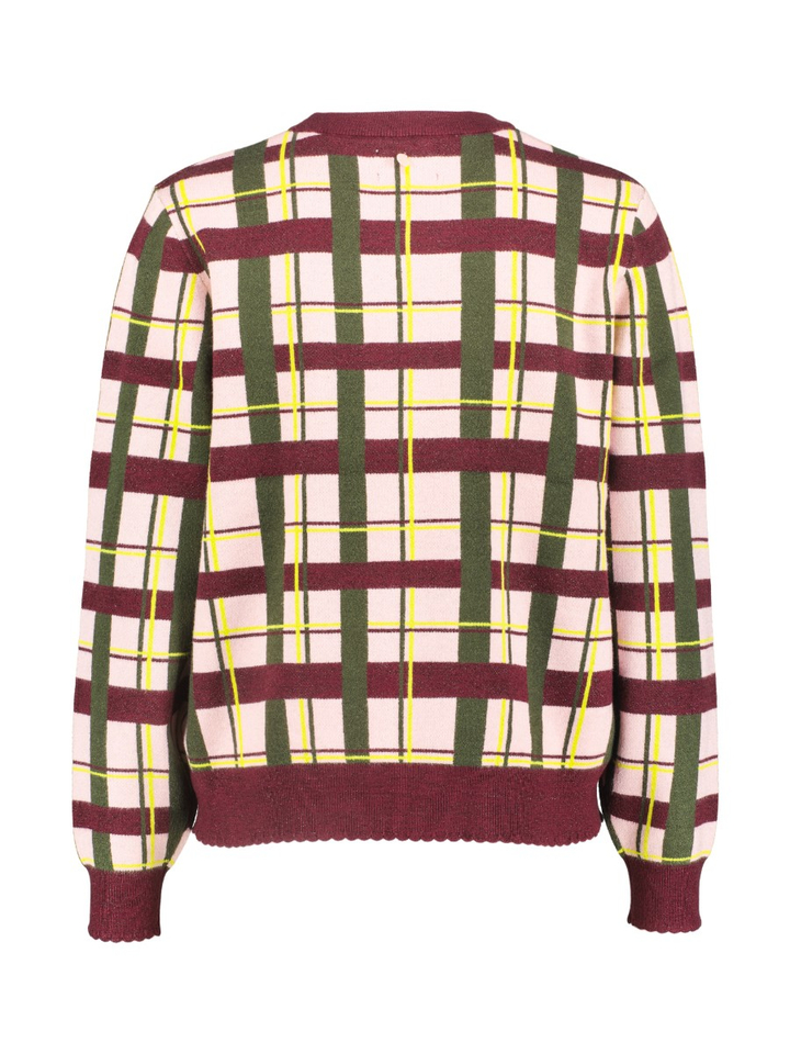 Meerkleurige geruite pull met ronde hals Sisla Numph