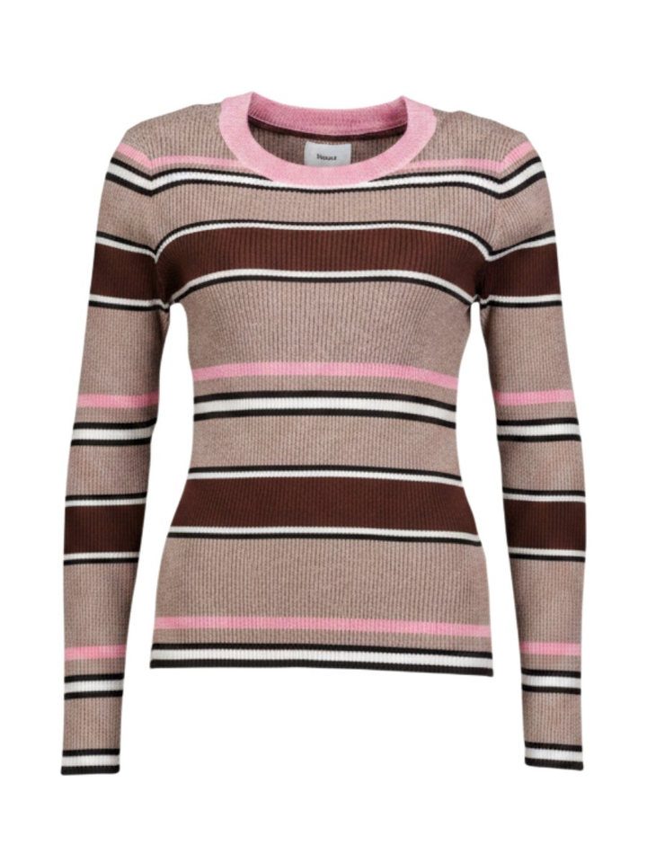 Beige trui met multicolor strepen Kallie Numph