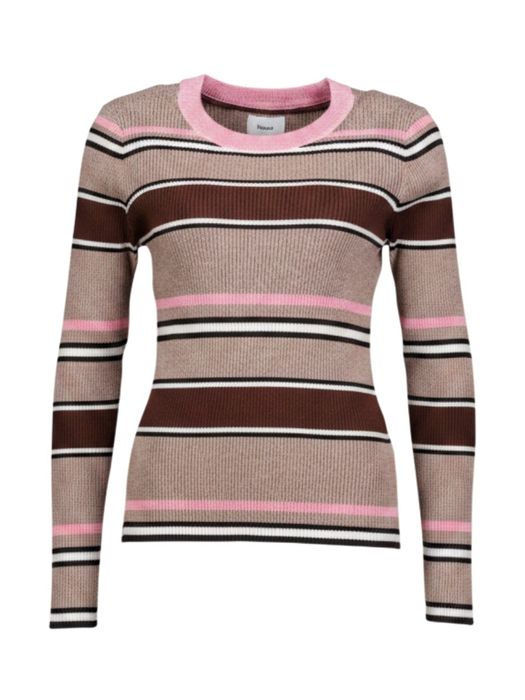 Beige trui met multicolor strepen Kallie Numph