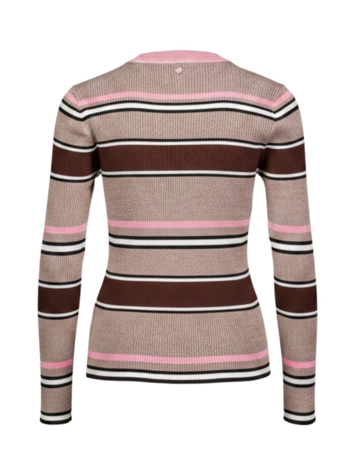 Beige trui met multicolor strepen Kallie Numph