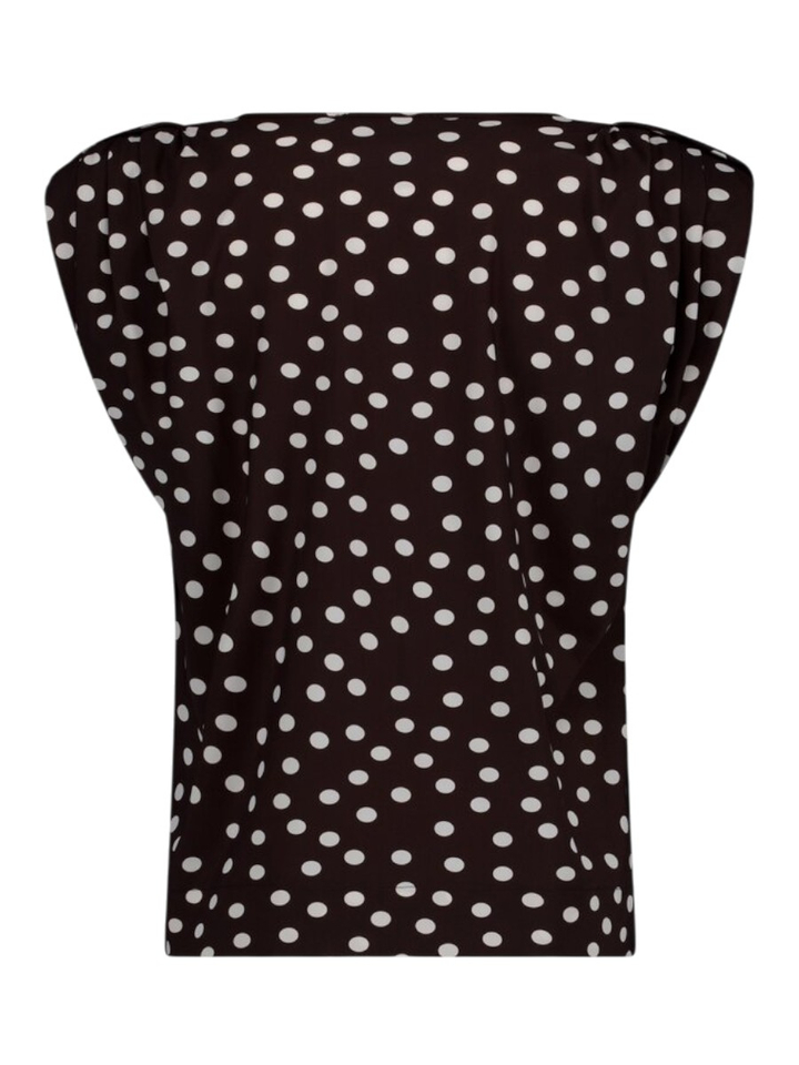 Bruine bloes met polkadotprint Leone Dot Studio Anneloes