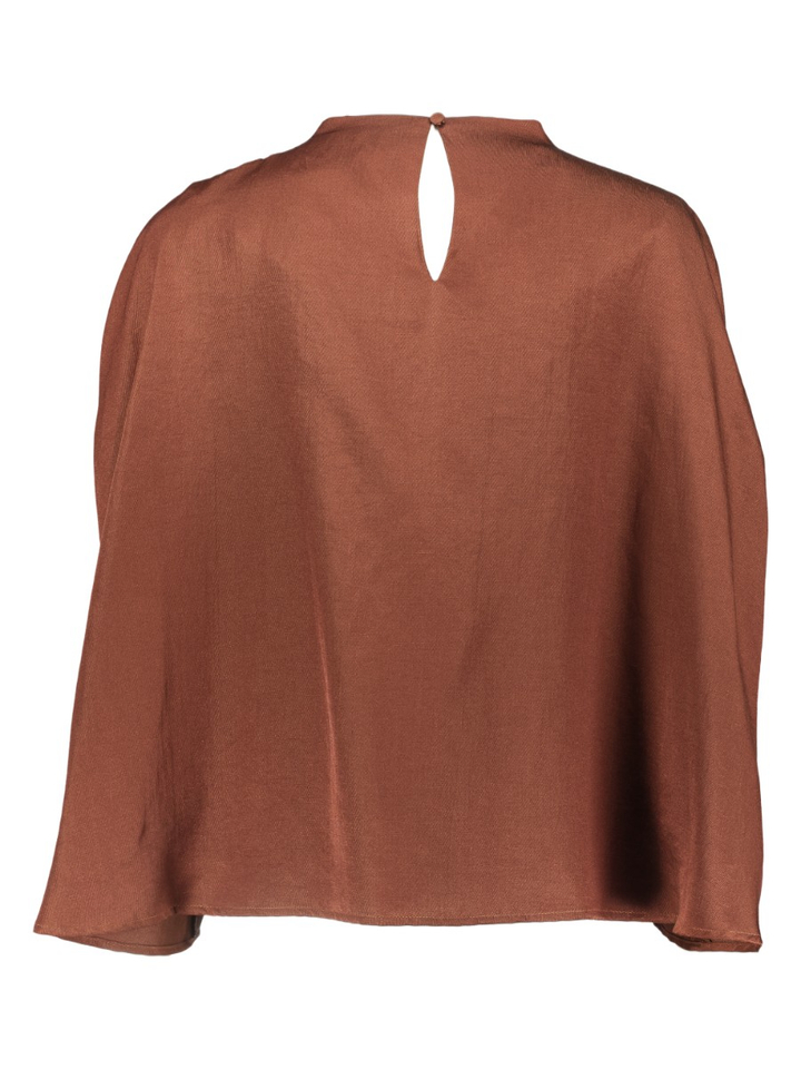 Roestkleurige satijnlook blouse zonder mouwen City March23