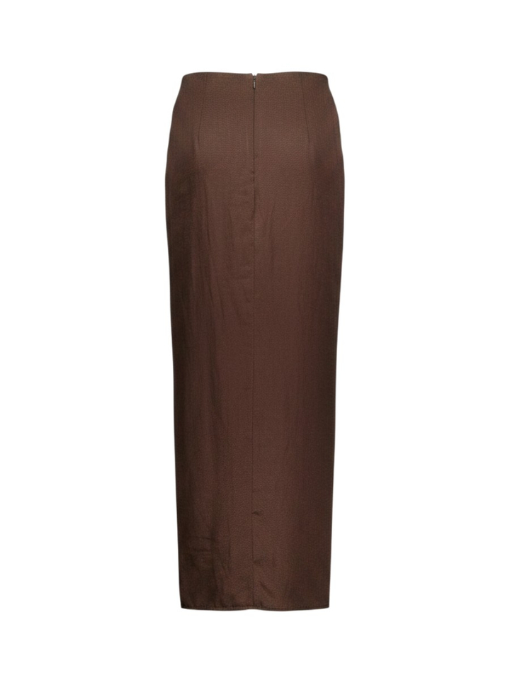 Chocolade bruine rok met overslagdetail Charge March23 