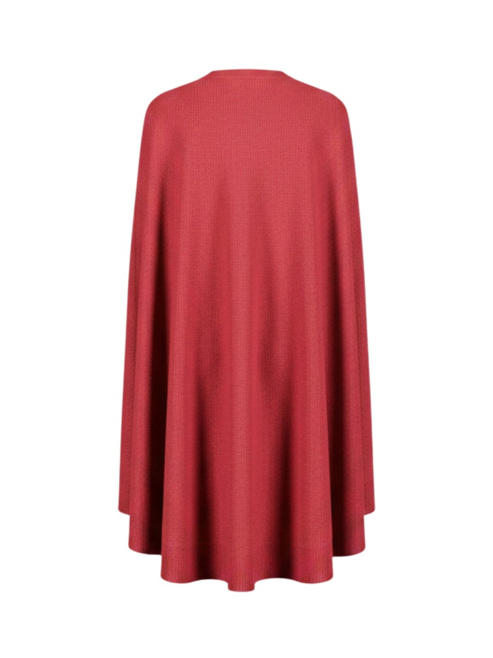 Bordeaux mouwloze gebreide jurk mat cape London March23