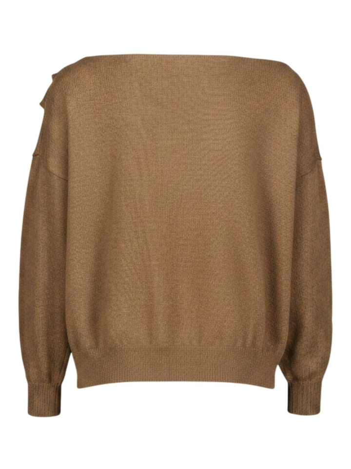 Bruine oversized trui met boothals Lisbon March 23