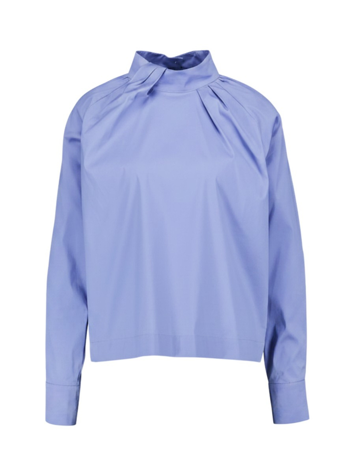 Blauwe blouse met detail aan de hals Vancouver March23