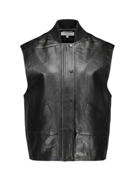 Zwart tijdloze leren bodywarmer Antwerp March23