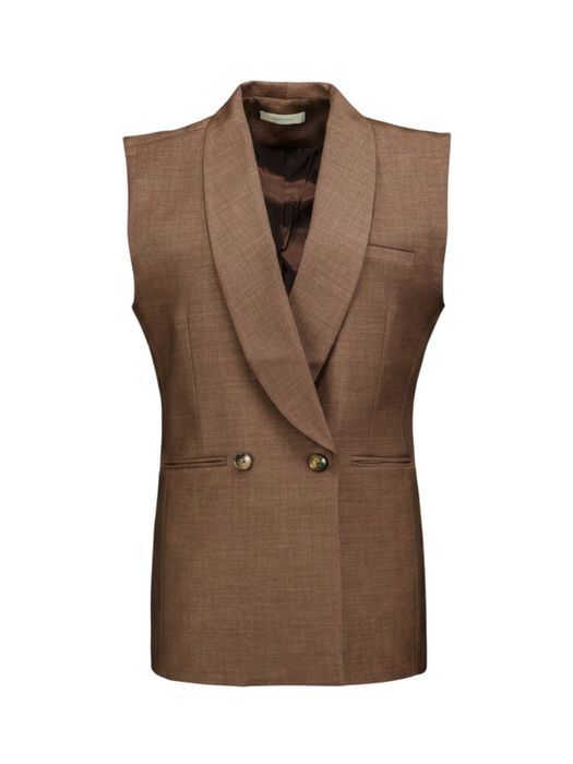 Bruine blazer zonder mouwen Geneva March23