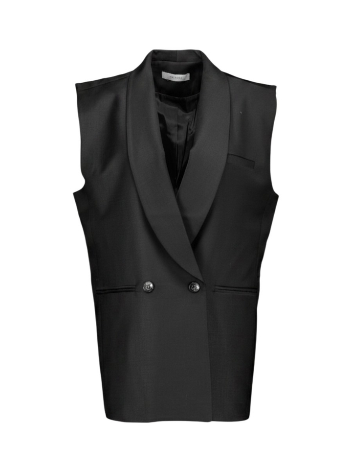 Zwarte blazer zonder mouwen Geneva March23 
