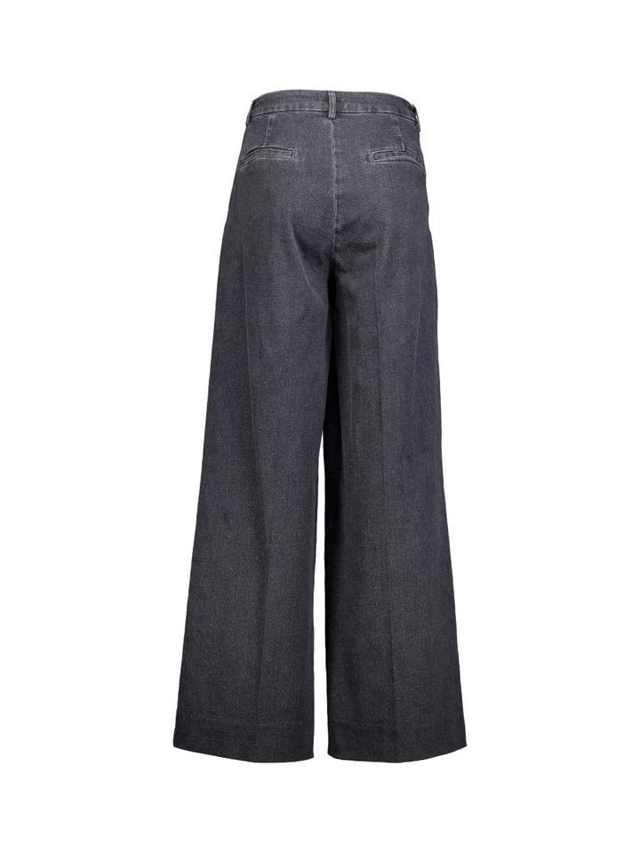 Grijze wijde jeans met bandplooi Cancun March23